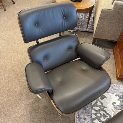 Brown Leather Bentwood Lounge Chair & Ottoman U ACCENT CHAIRS
