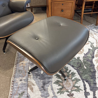 Brown Leather Bentwood Lounge Chair & Ottoman U ACCENT CHAIRS