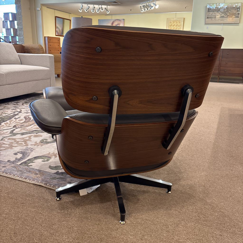 Brown Leather Bentwood Lounge Chair & Ottoman U ACCENT CHAIRS