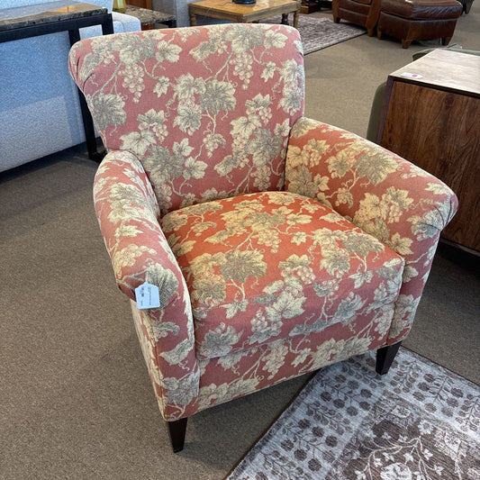 Crate & Barrel Red Floral Accent Chair U ACCENT CHAIRS