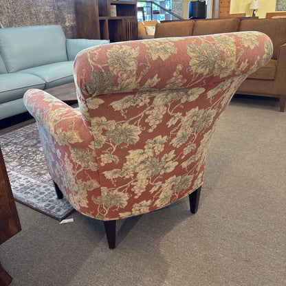 Crate & Barrel Red Floral Accent Chair
