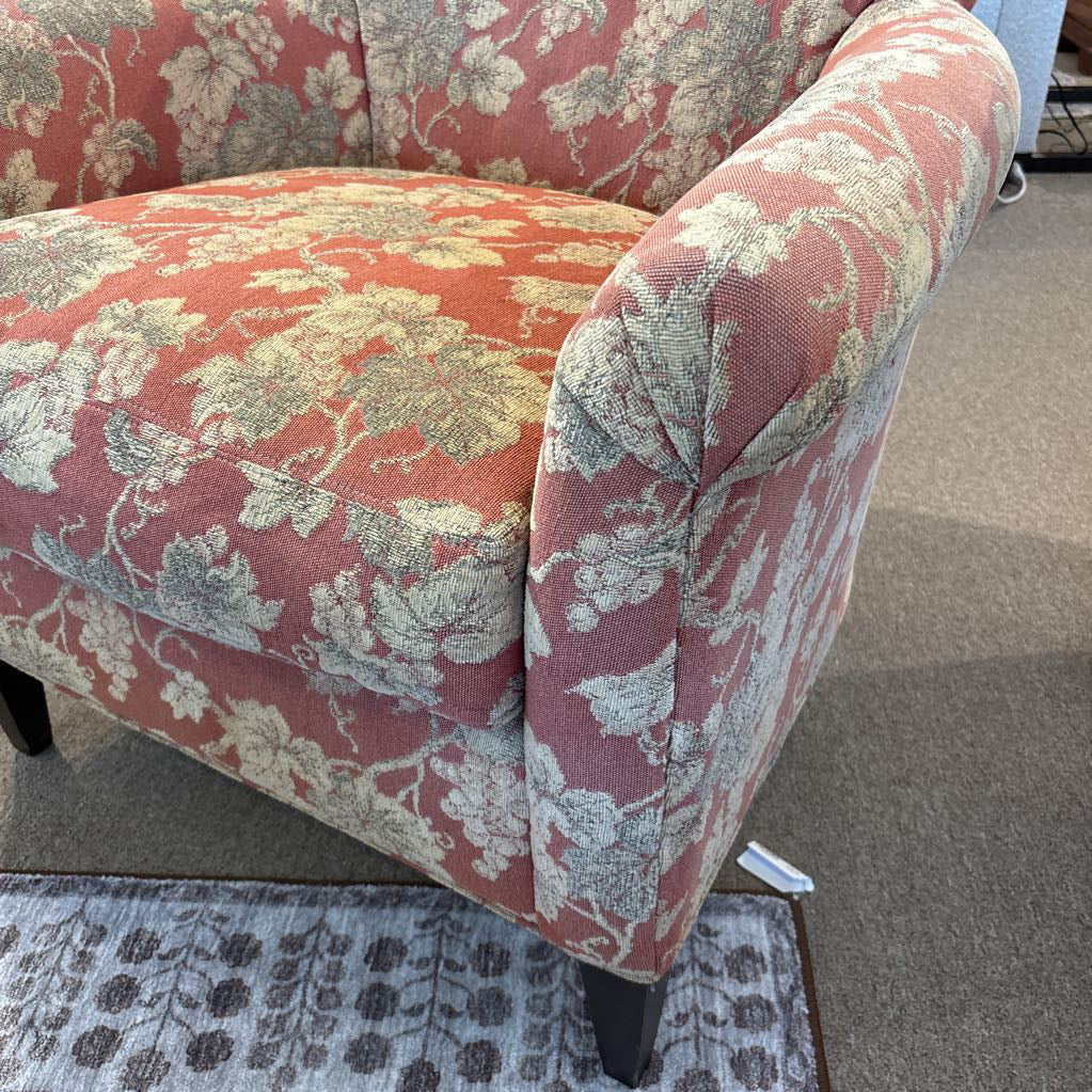 Crate & Barrel Red Floral Accent Chair