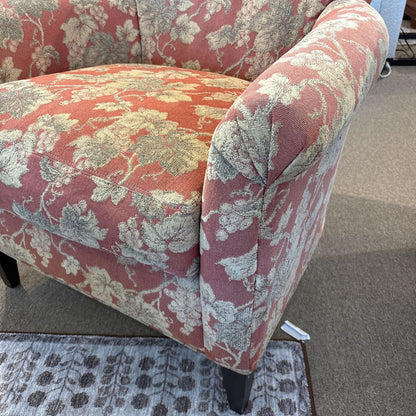 Crate & Barrel Red Floral Accent Chair