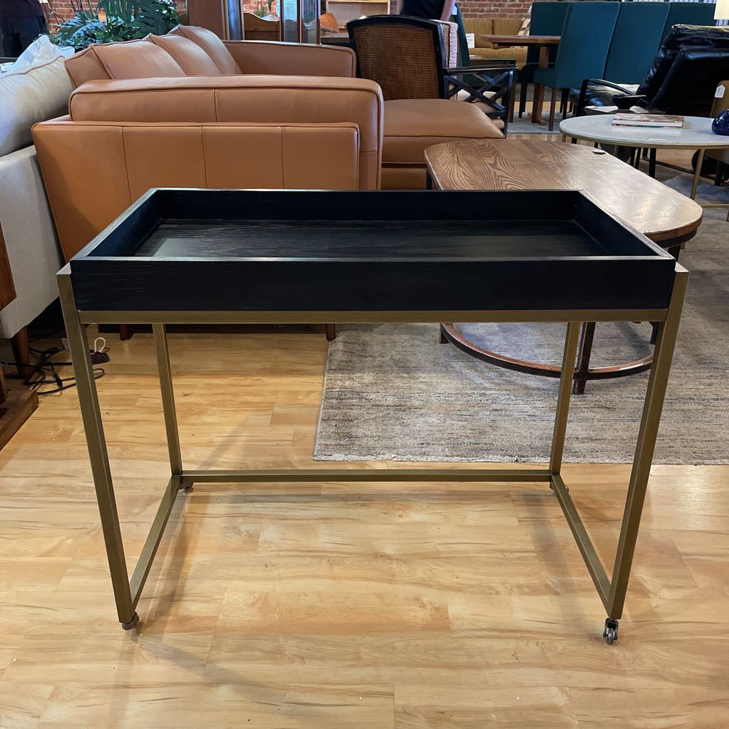 ARTICLE Black & Brass Rolling Bar Cart