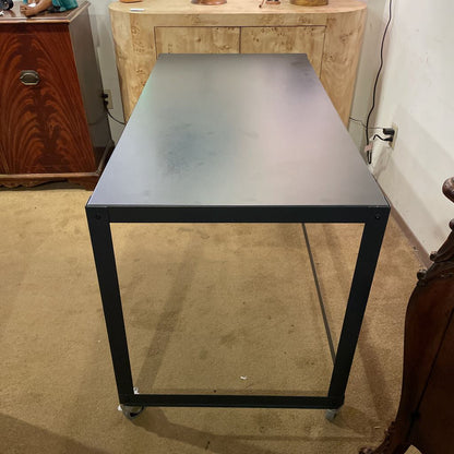 Black Metal Rolling Desk