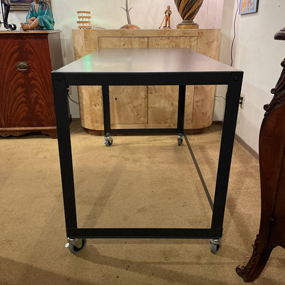 Black Metal Rolling Desk