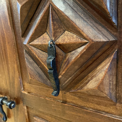 Spanish Carved Wood Narrow Sideboard