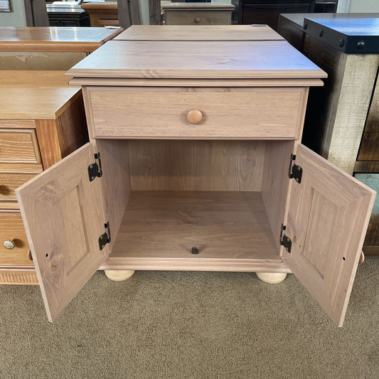 Rose Tinted Light Wood 1 Drawer 2 Door Nightstand C NIGHTSTANDS