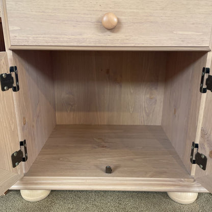 Rose Tinted Light Wood 1 Drawer 2 Door Nightstand C NIGHTSTANDS