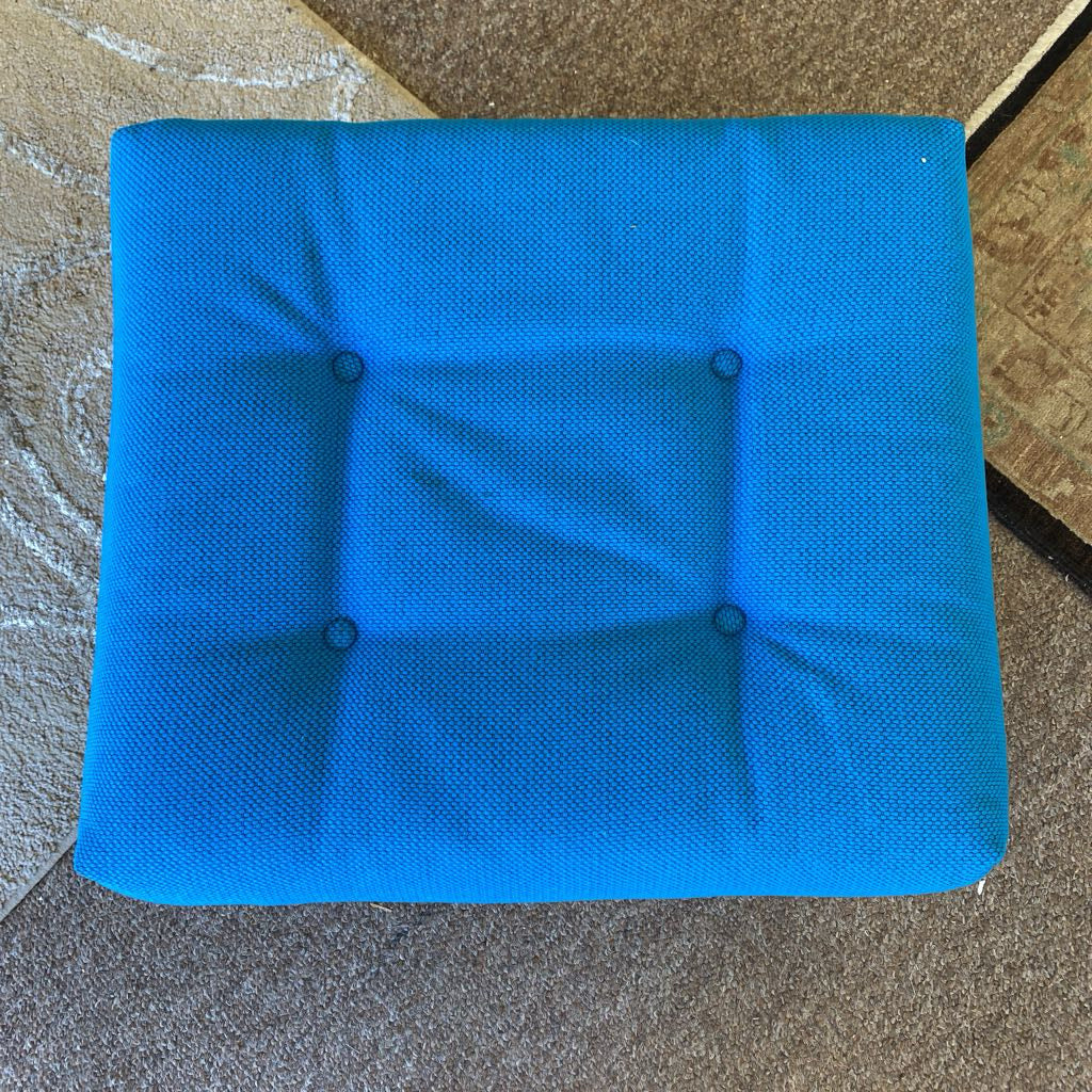 KROEHLER MCM Aqua Blue High Back Chair & Ottoman (AS IS)