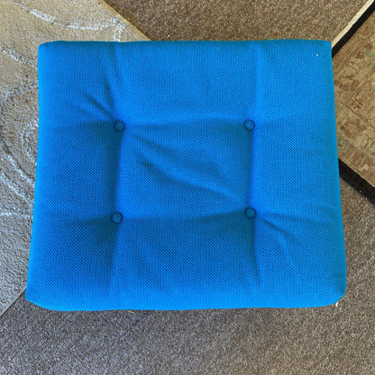 KROEHLER MCM Aqua Blue High Back Chair & Ottoman (AS IS)