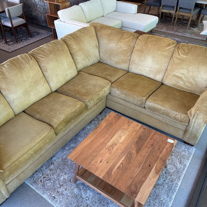 Yellow Rolled Arm Corner Sectional Flex Steel