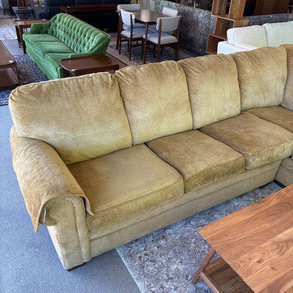 Yellow Rolled Arm Corner Sectional Flex Steel
