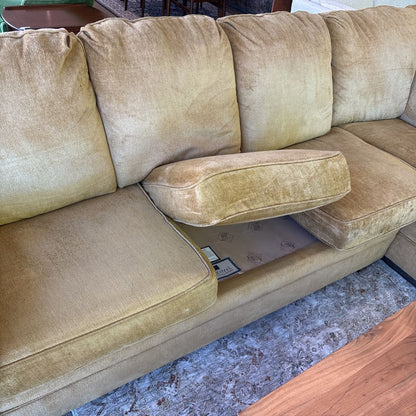 Yellow Rolled Arm Corner Sectional Flex Steel