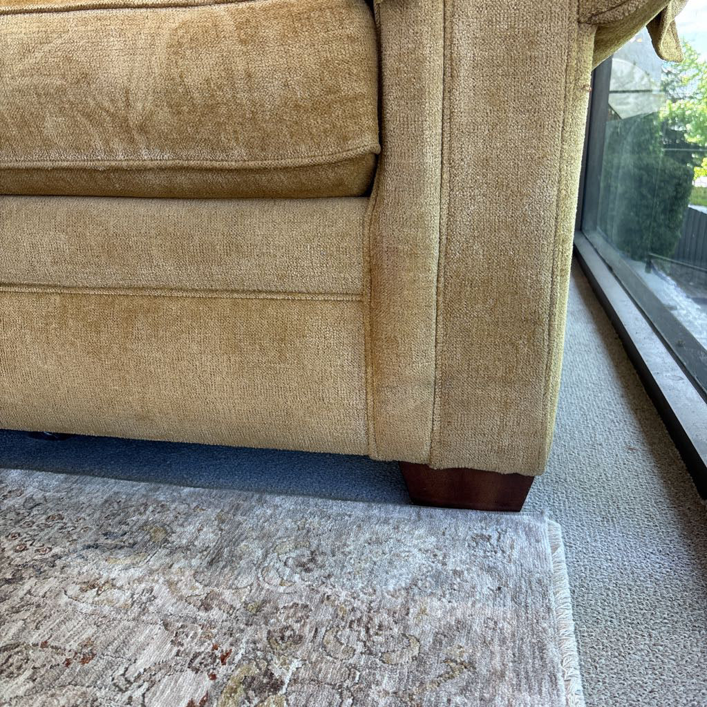Yellow Rolled Arm Corner Sectional Flex Steel