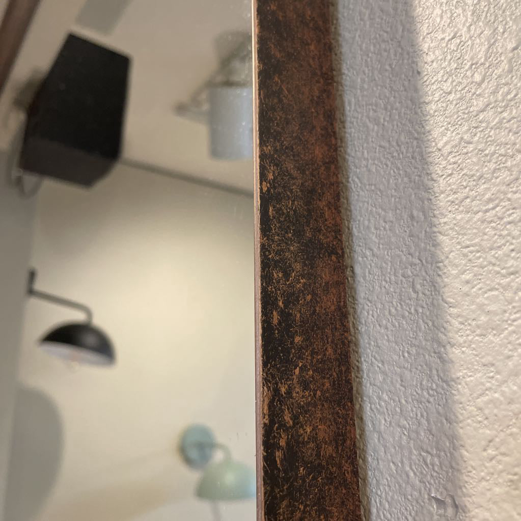 Faux Wood Rectangle w/ Rounded Corner Mirror