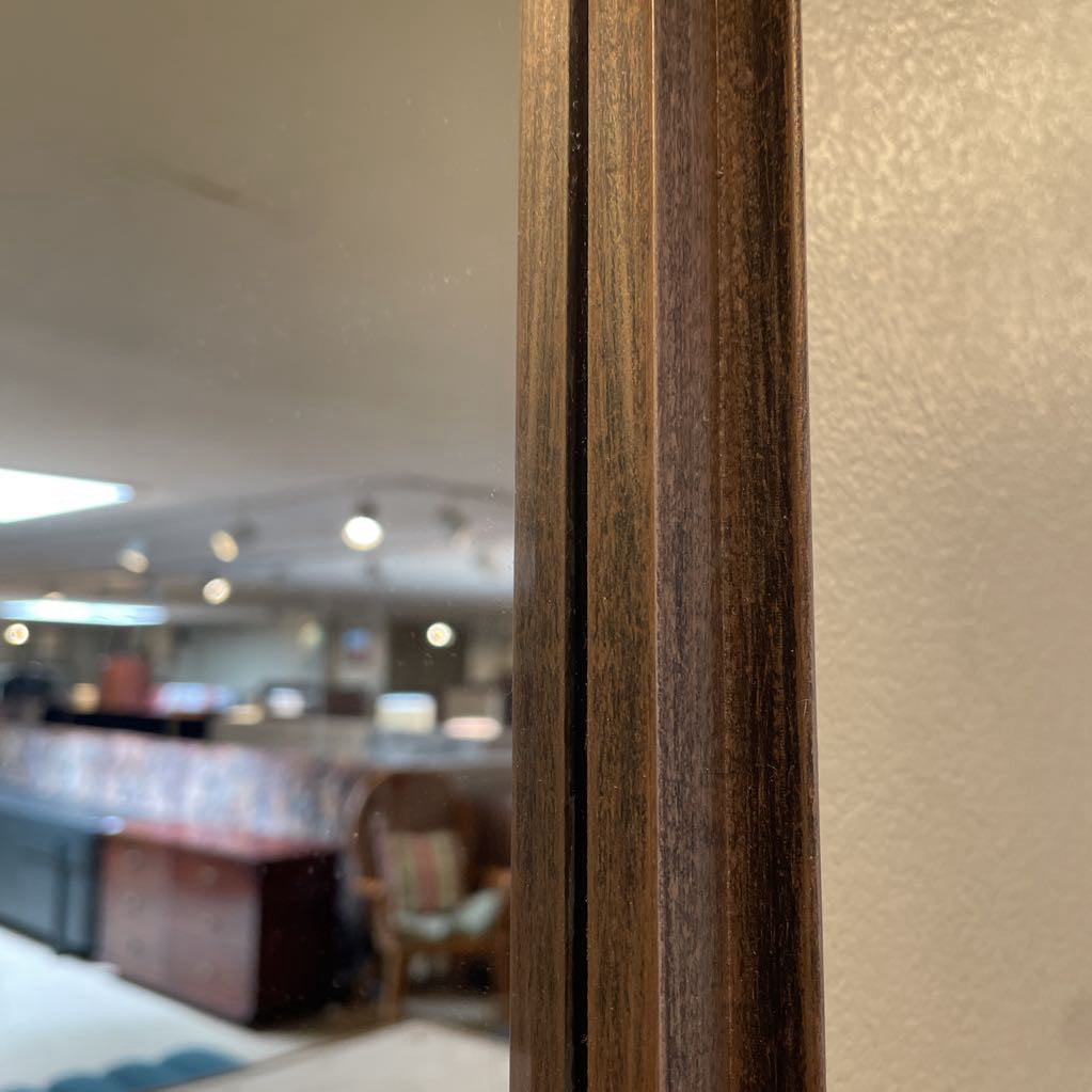 Faux Wood Rectangle w/ Rounded Corner Mirror