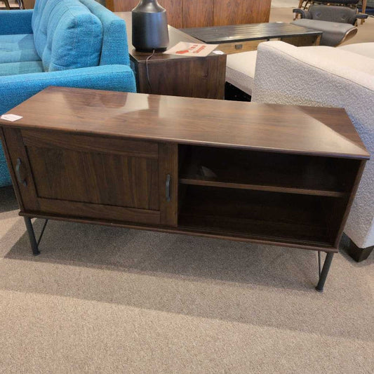Industrial Dark Wood Media Stand