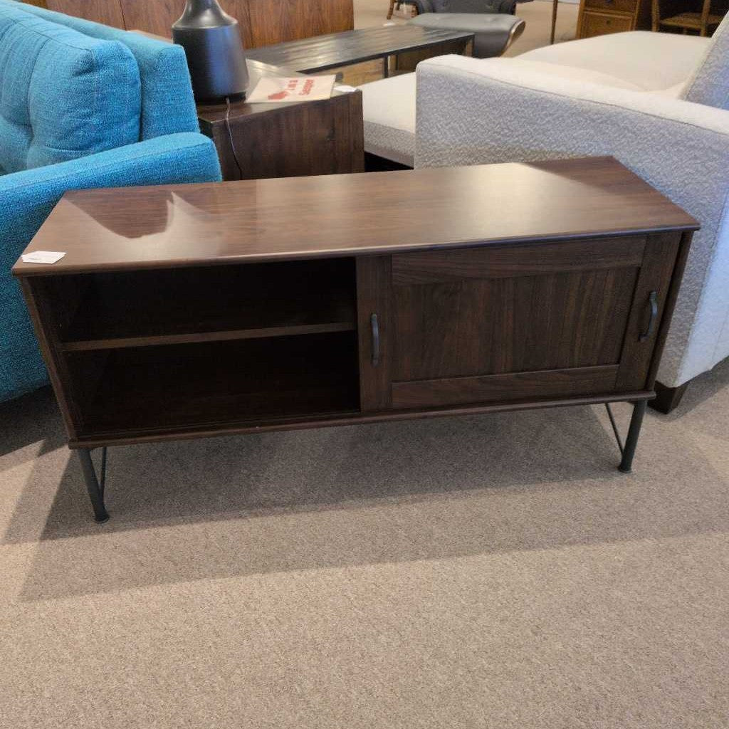 Industrial Dark Wood Media Stand