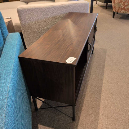 Industrial Dark Wood Media Stand