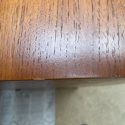 West Elm Walnut Finish 6 Drawer Lowboy w Long Wood Pulls