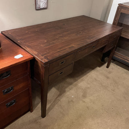 Crate & Barrel Morris Rustic Pine Dark Wood Desk