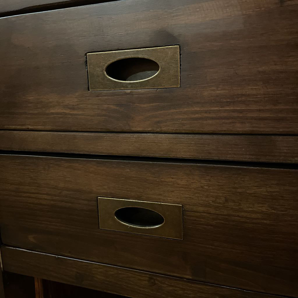 Crate & Barrel Morris Rustic Pine Dark Wood Desk