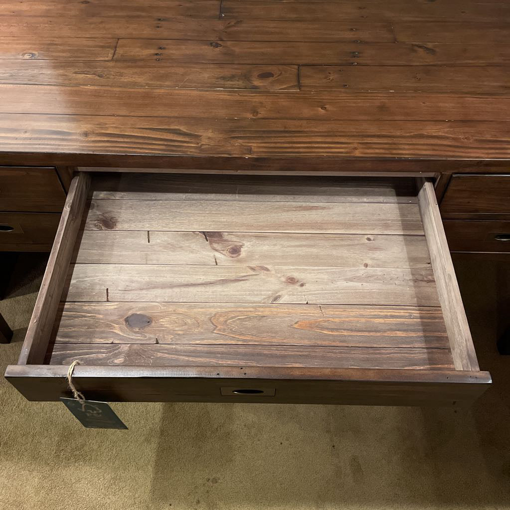 Crate & Barrel Morris Rustic Pine Dark Wood Desk