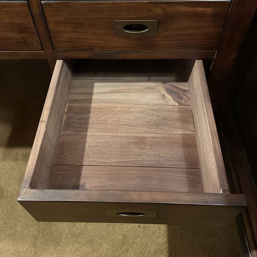 Crate & Barrel Morris Rustic Pine Dark Wood Desk