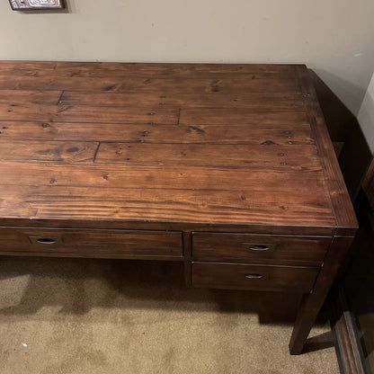 Crate & Barrel Morris Rustic Pine Dark Wood Desk