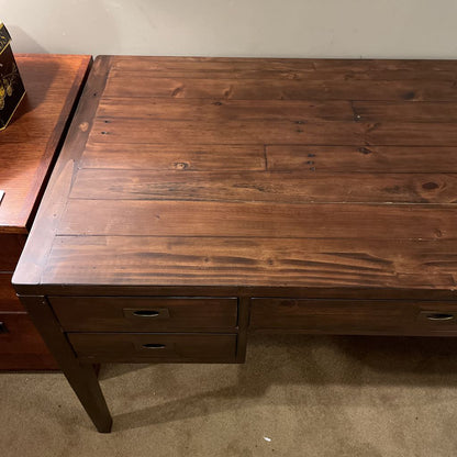 Crate & Barrel Morris Rustic Pine Dark Wood Desk