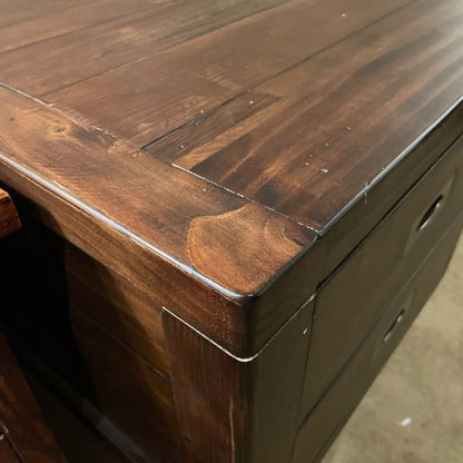 Crate & Barrel Morris Rustic Pine Dark Wood Desk