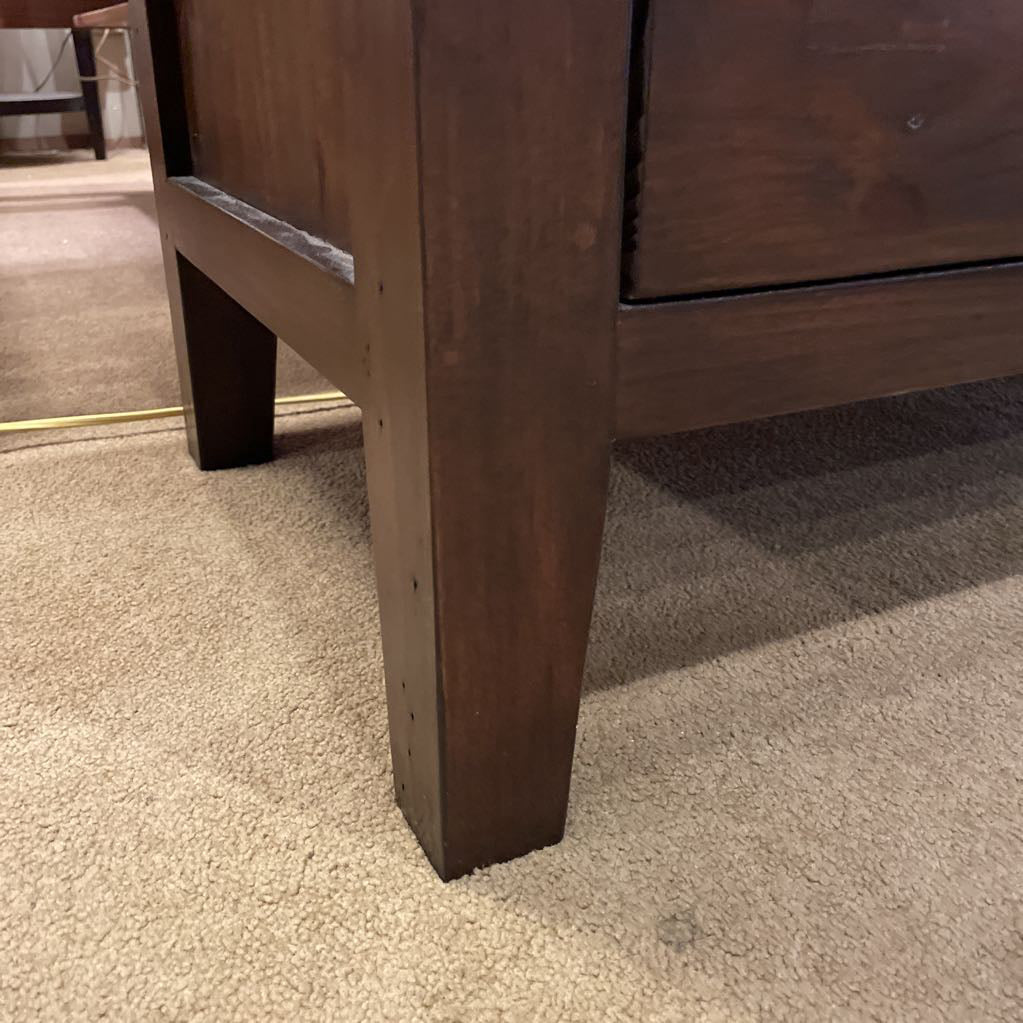 Crate & Barrel Morris Rustic Pine Media Console with Glass Door