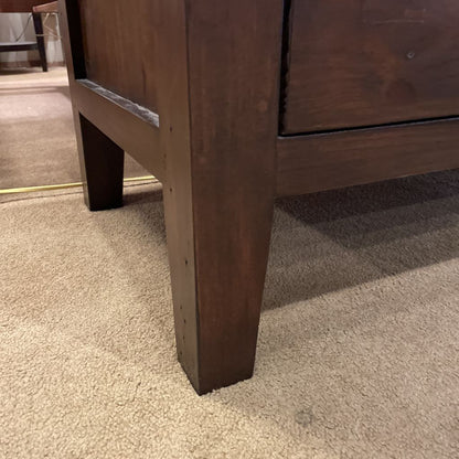 Crate & Barrel Morris Rustic Pine Media Console with Glass Door