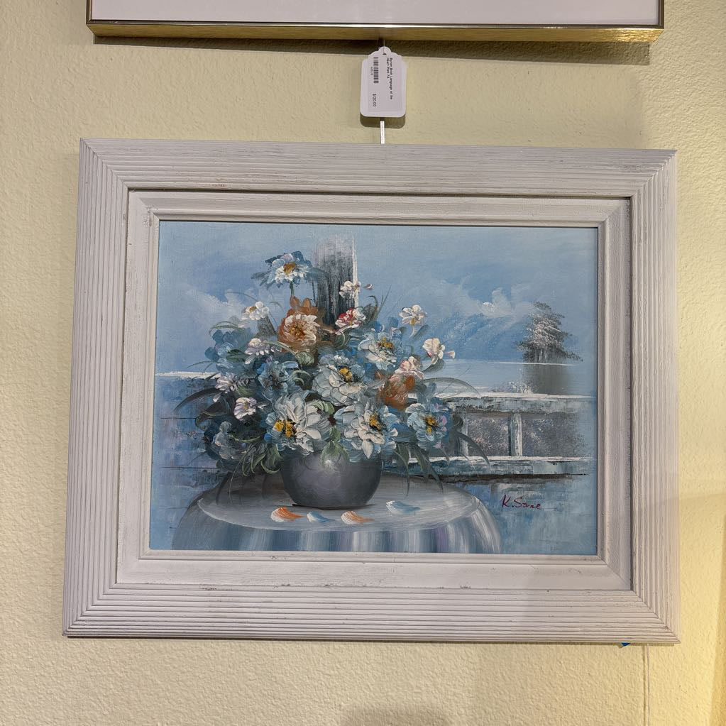 Blue Flower in Vase Art