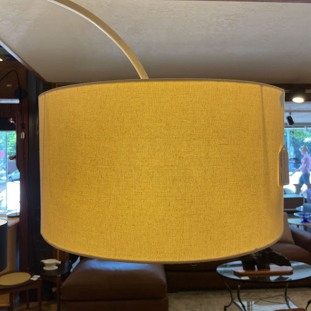 Silver Arc Lamp with White Drum Shade LAMPS