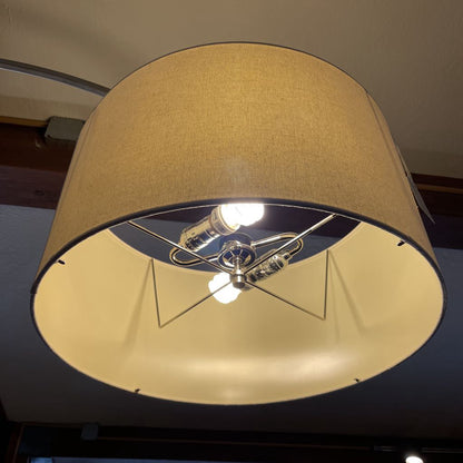 Silver Arc Lamp with White Drum Shade LAMPS