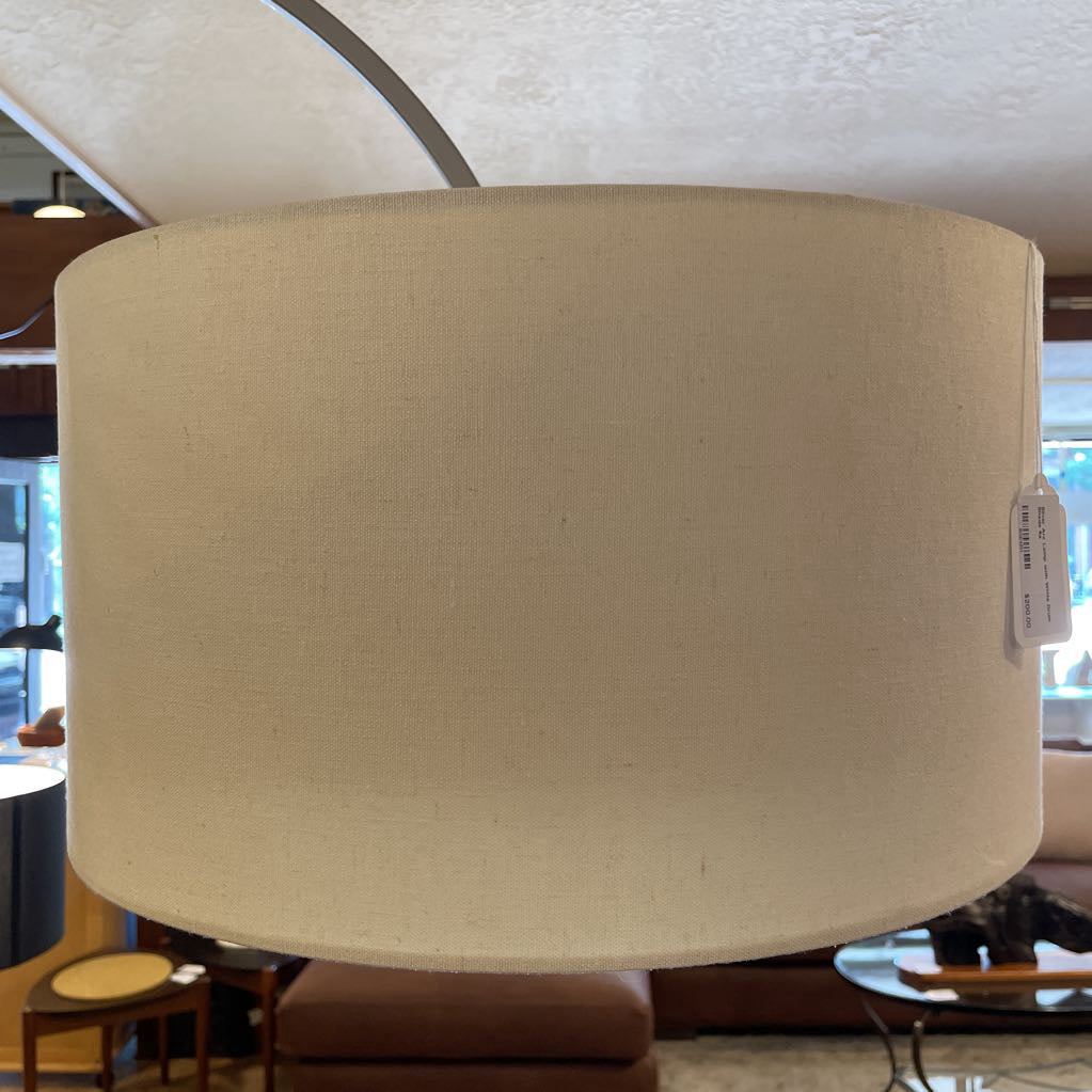 Silver Arc Lamp with White Drum Shade LAMPS