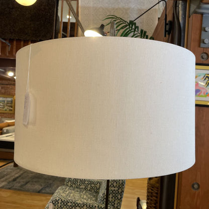 Silver Arc Lamp with White Drum Shade LAMPS