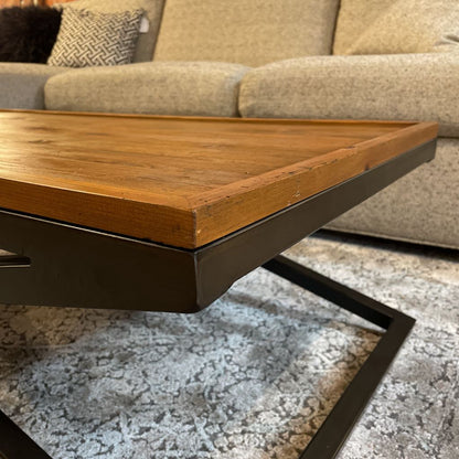 X Base Coffee Table with Double Tray Top