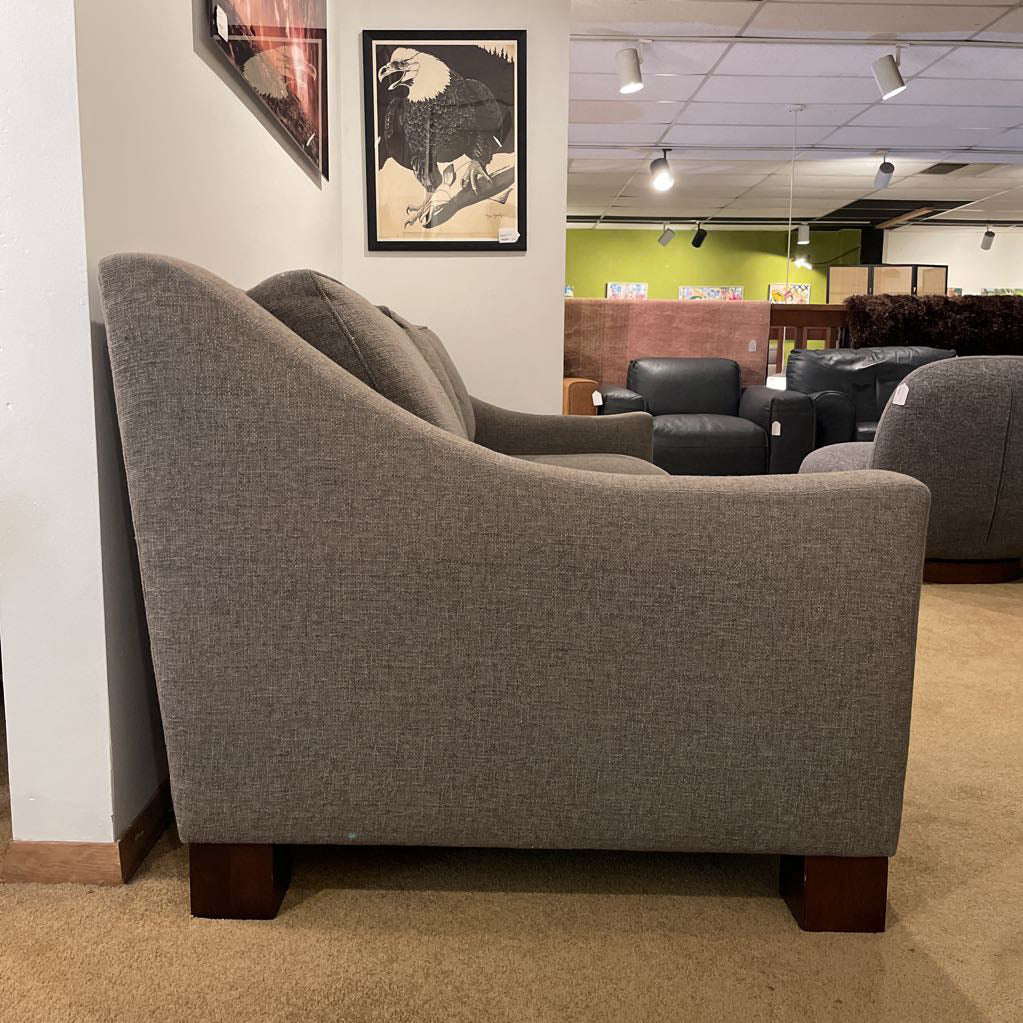 Grey 3 Seat Slope Arm Sofa