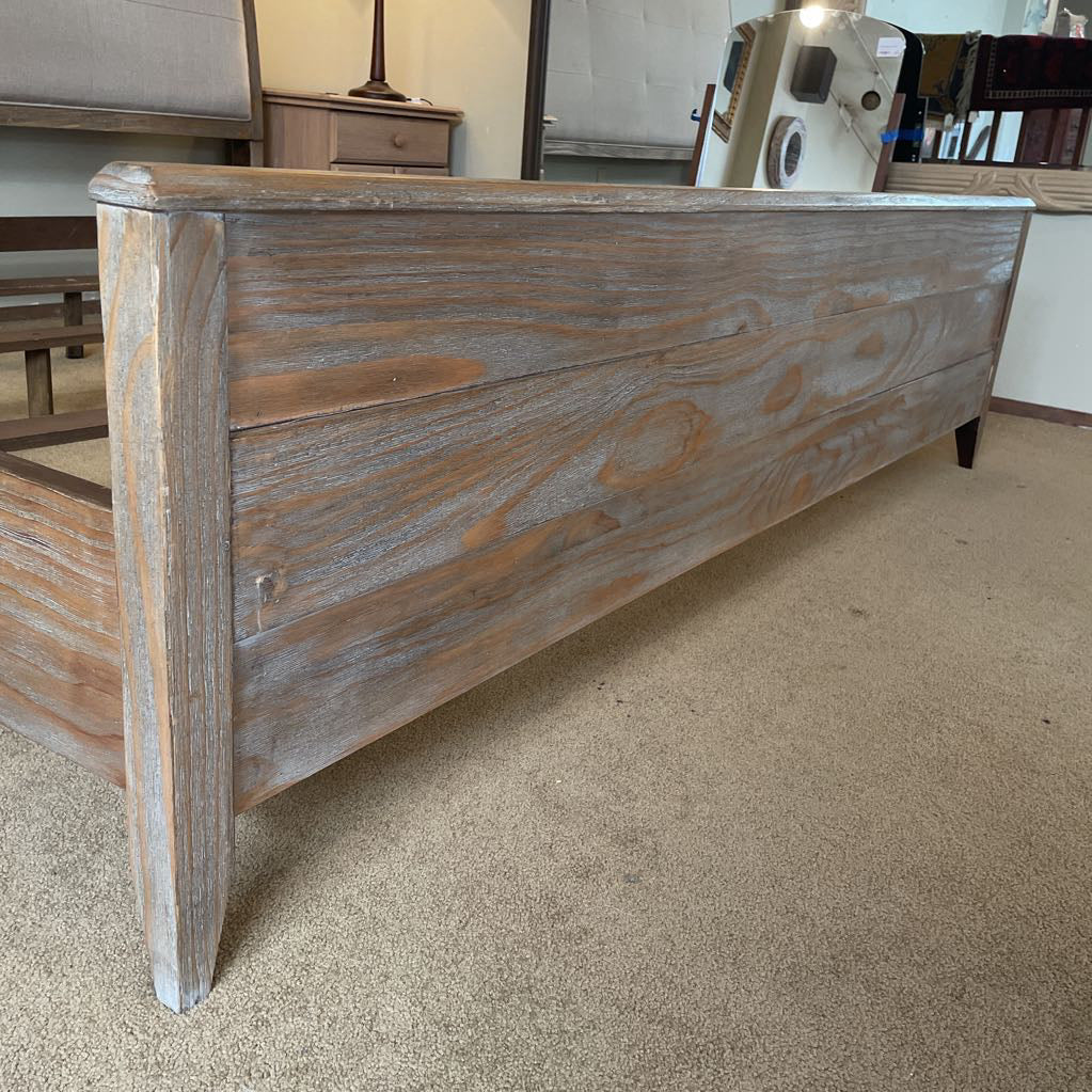 Grey Wood Trim King with Grey Upholstered Bed Frame C BED FRAMES