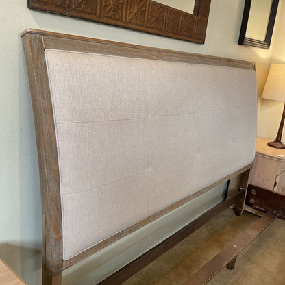Grey Wood Trim King with Grey Upholstered Bed Frame C BED FRAMES