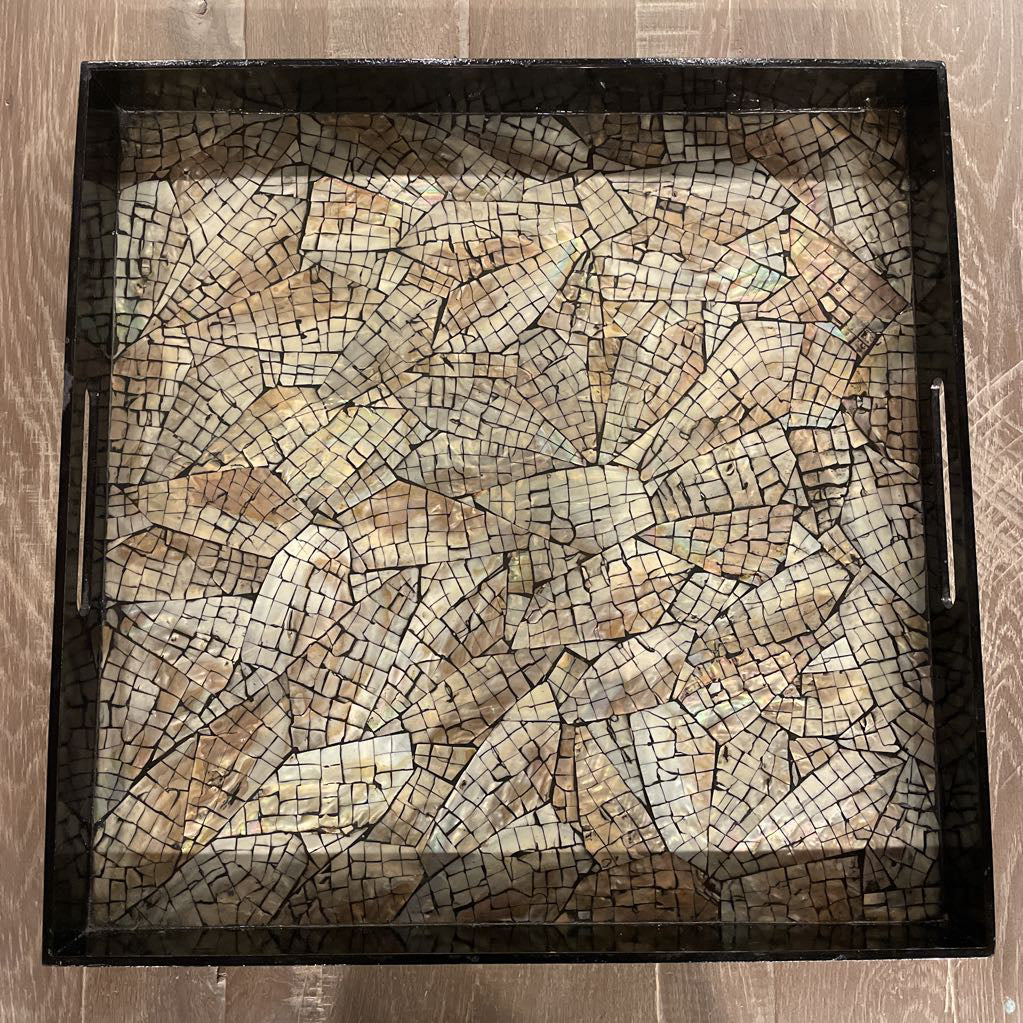 ANTHROPOLOGIE XL Tray w/ Mother of Pearl Mosaic