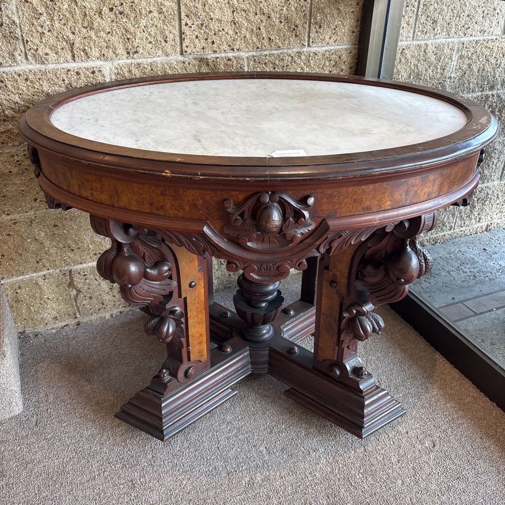 Victorian Era Marble Top End Table