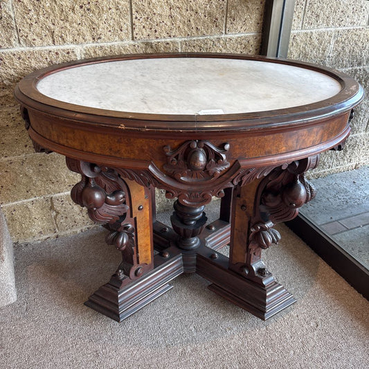 Victorian Era Marble Top End Table