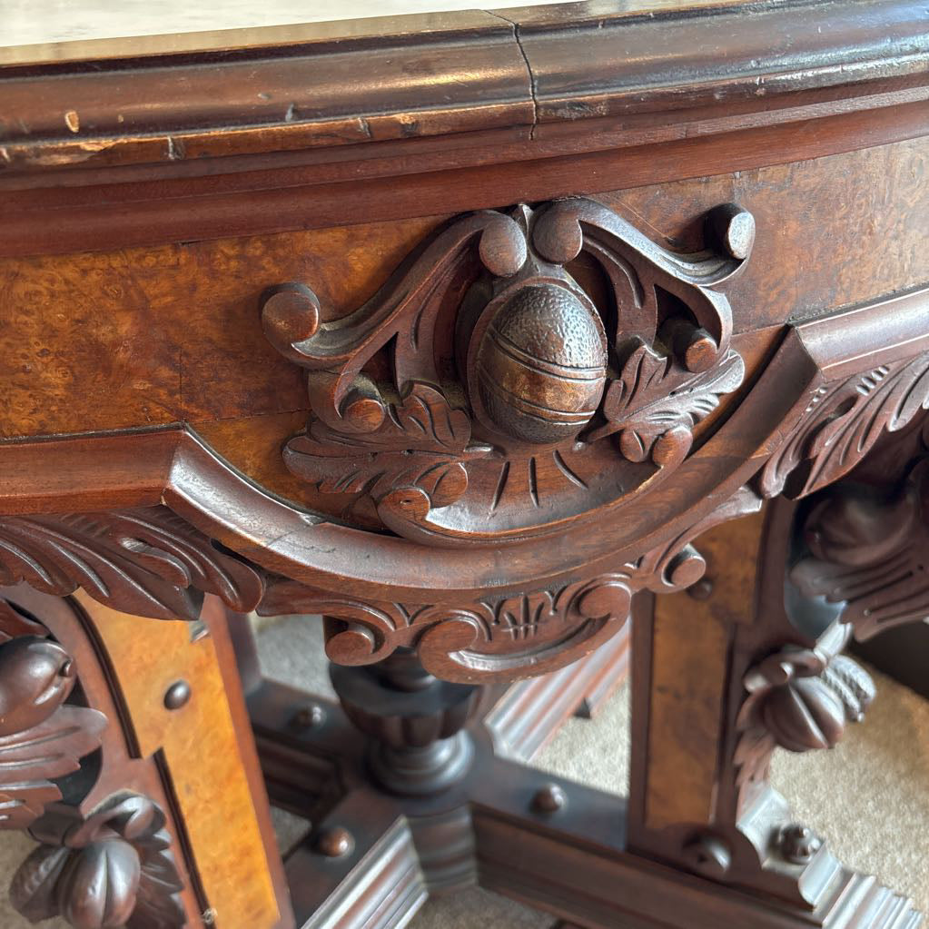 Victorian Era Marble Top End Table