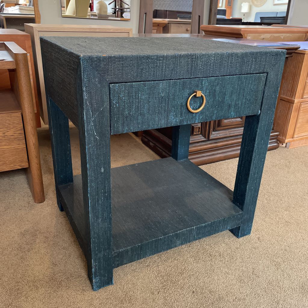 Serena & Lily Green Textured One Drawer Nightstand