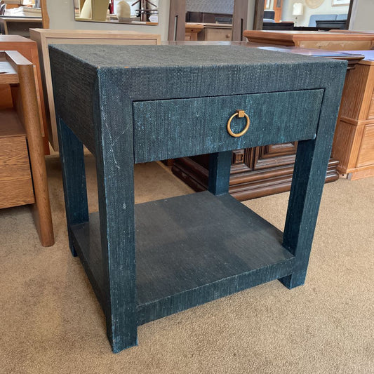 Serena & Lily Green Textured One Drawer Nightstand