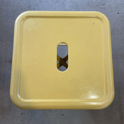 Pale Mustard Metal Industrial Stool